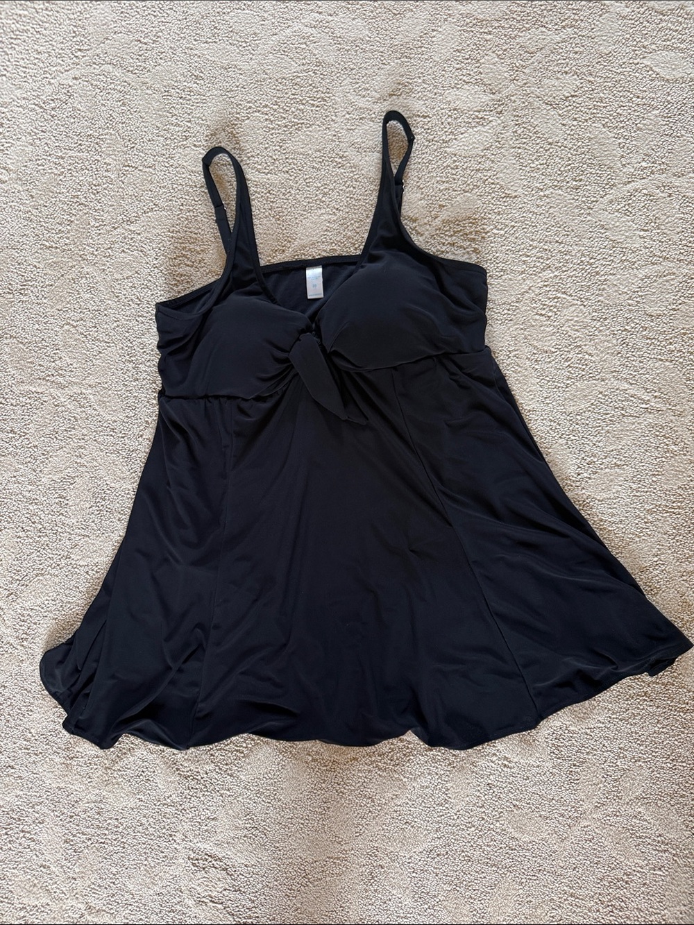 Women's Black with Tie-Front design Swim Dress